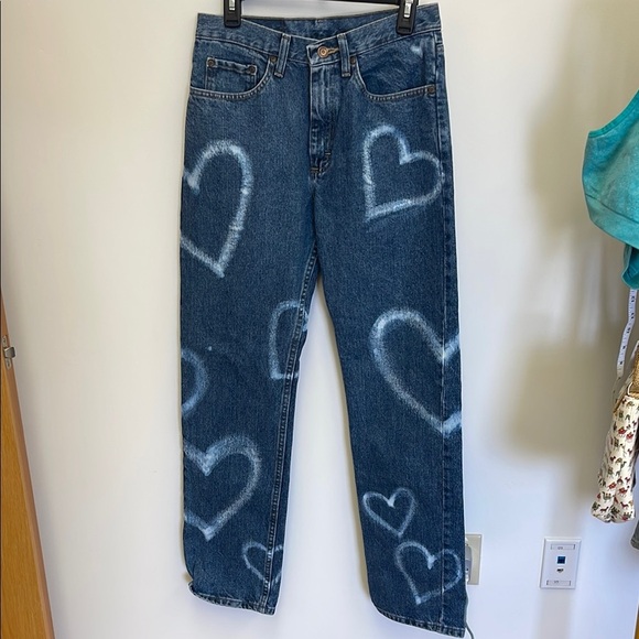 Wrangler Blue Straight Leg Jeans with Heart Design - Picture 2 of 6